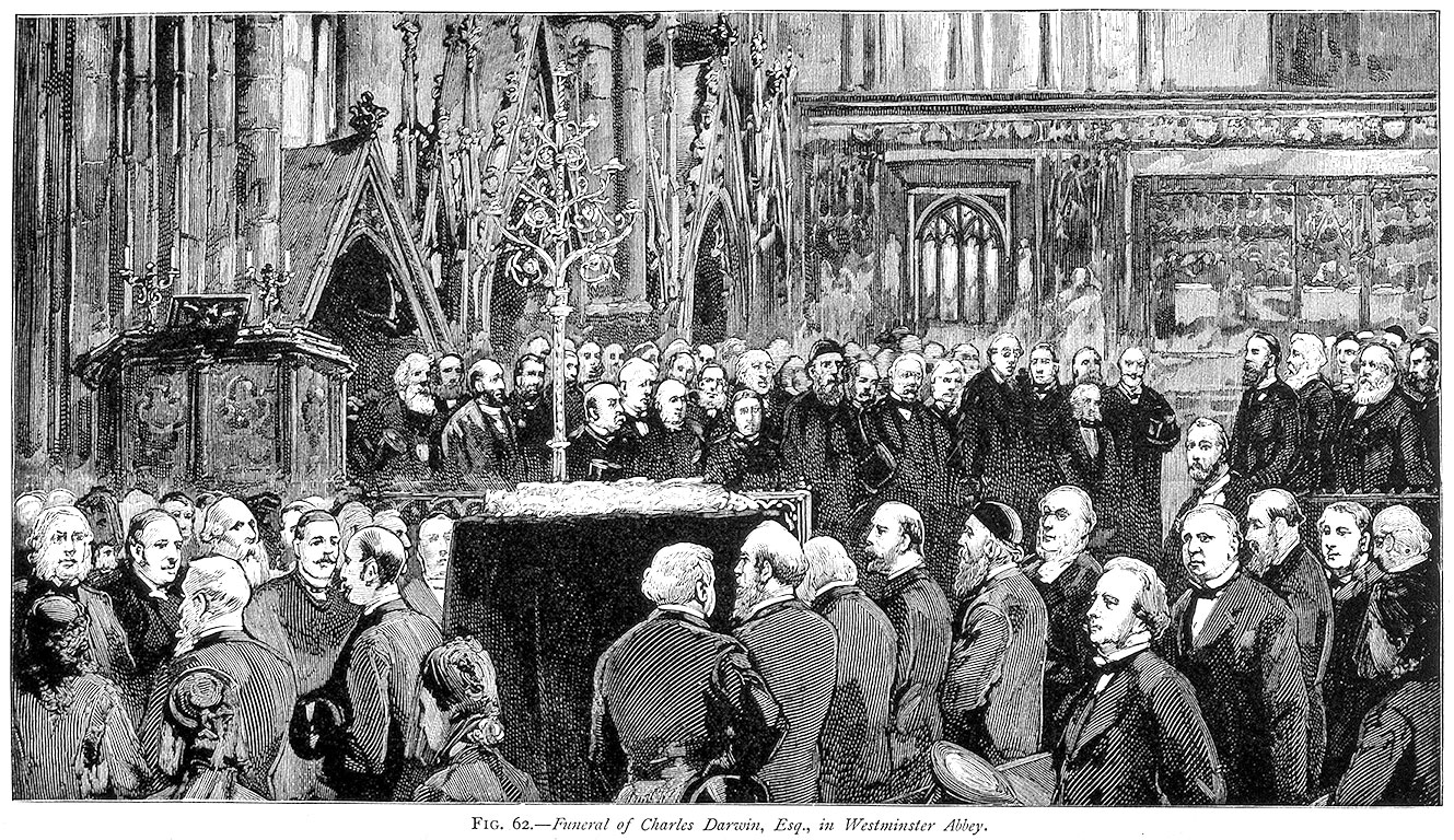 The funeral ceremony of Charles Darwin at Westminster Abbey
